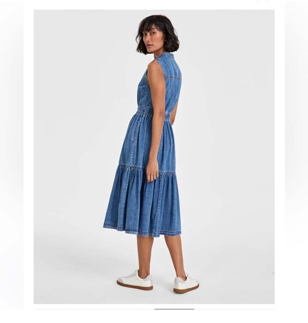 Three tier denim dress